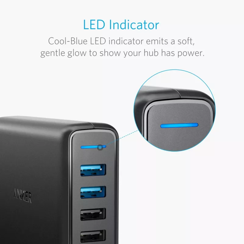 ANKER Powerport Speed 5 2x Quick Charge 3.0 Eu musta
