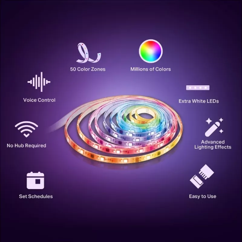 TP-Link Tapo L930-5 älykäs Wi-Fi LED-valonauha, 5 m, monivärinen (16 miljoonaa väriä), 13 W, valkoinen