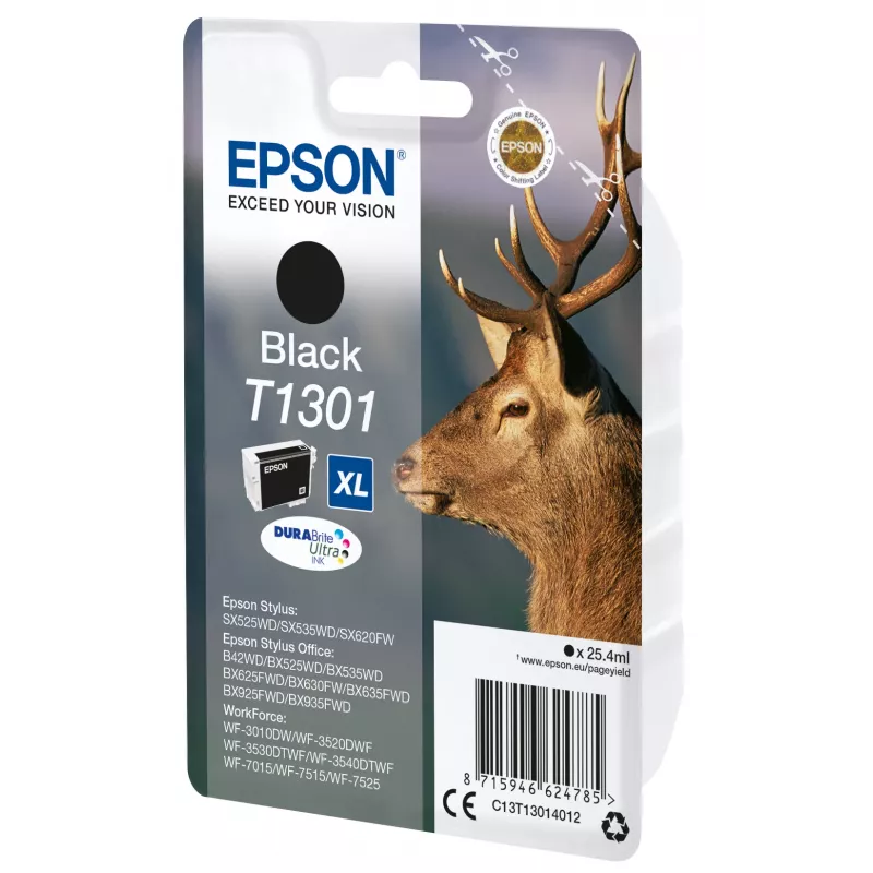 Epson Stag yksittäispakkaus musta T1301 DURABrite Ultra muste