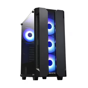 PC-kotelo CHIEFTEC GS-01B-OP Tower musta – karkaistu lasi, RGB-tuuletin, tukee ATX/Micro-ATX, GPU enintään 320 mm