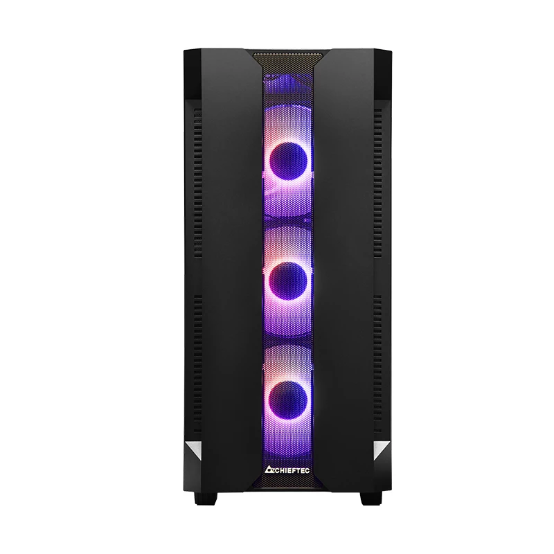 PC-kotelo CHIEFTEC GS-01B-OP Tower musta – karkaistu lasi, RGB-tuuletin, tukee ATX/Micro-ATX, GPU enintään 320 mm