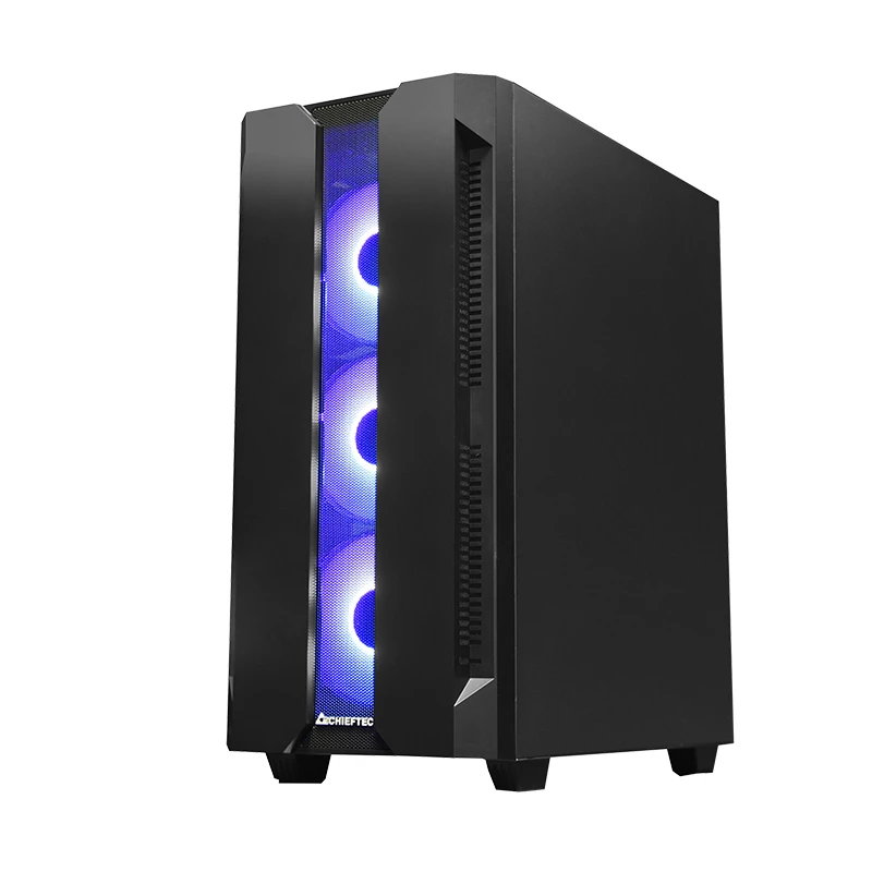 PC-kotelo CHIEFTEC GS-01B-OP Tower musta – karkaistu lasi, RGB-tuuletin, tukee ATX/Micro-ATX, GPU enintään 320 mm