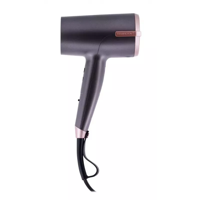 Hiustenkuivaaja Remington D6077 2000 W, ionitoiminto, kylmäasetus, diffuusori, 3 lämpötila-asetusta, harmaa/pronssi
