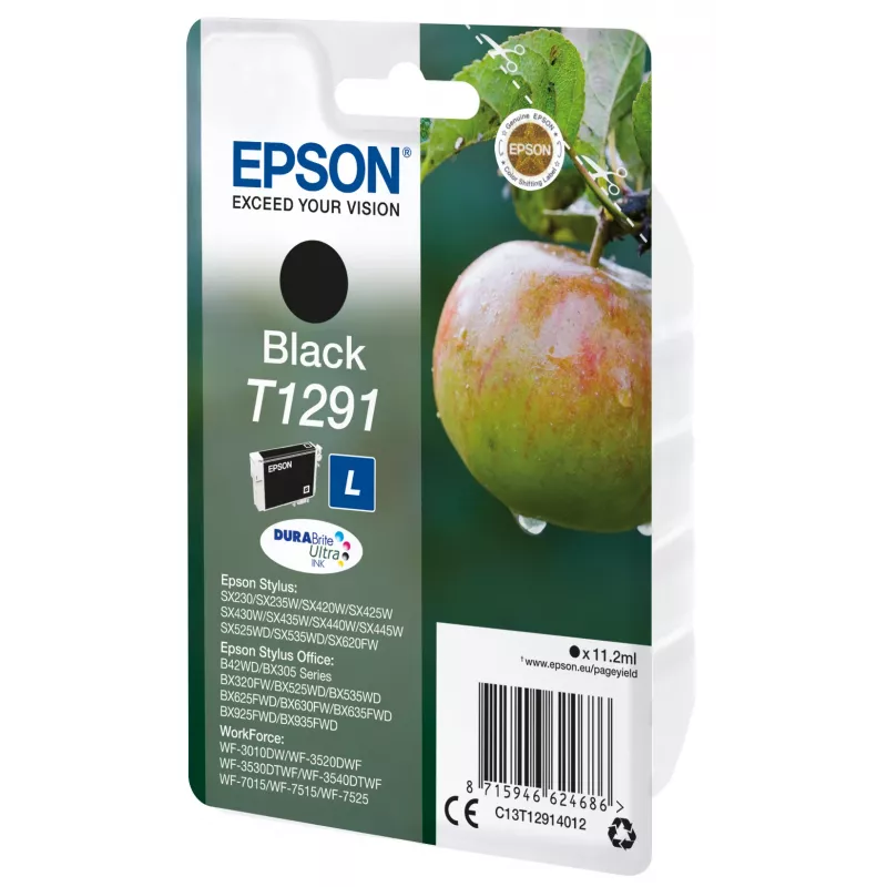Epson Apple yksittäispakkaus musta T1291 DURABrite Ultra muste
