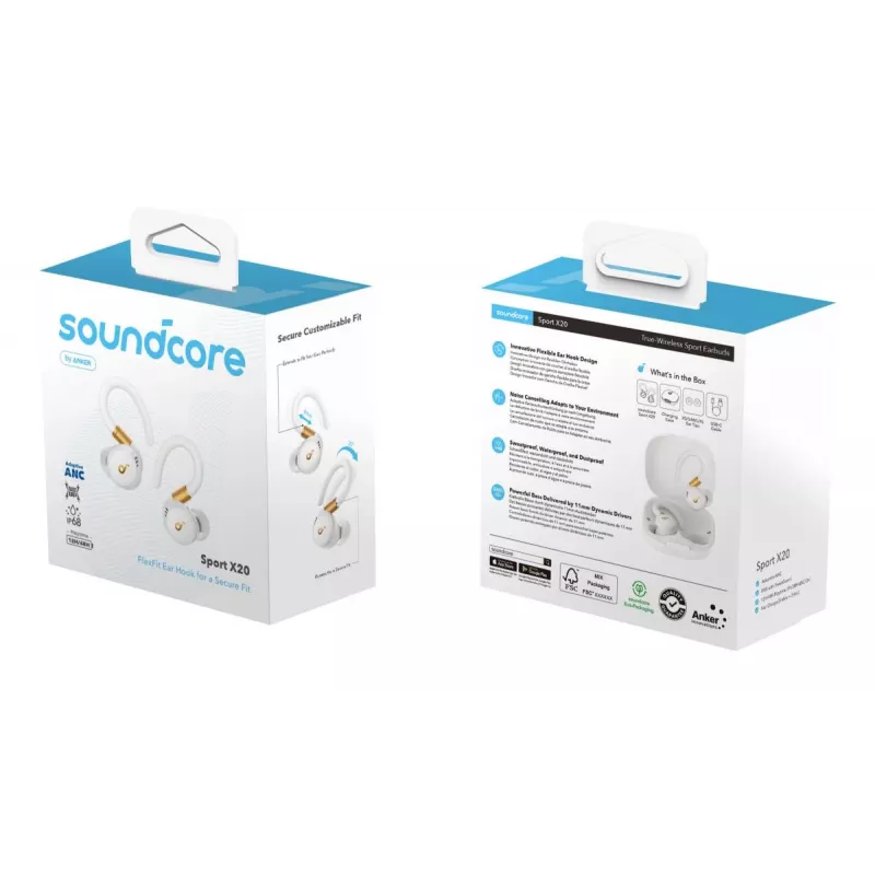 ANKER nappikuulokkeet - Soundcore Sport X20 - valkoinen