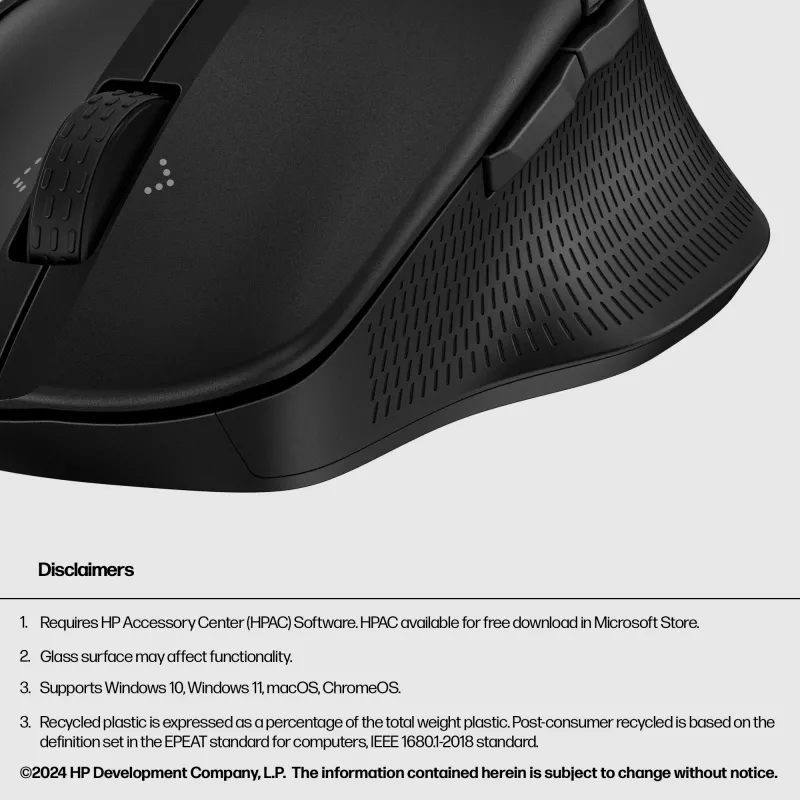 HP 480 Comfort Bluetooth -hiiri, oikeakätinen, Bluetooth, 4000 DPI, musta