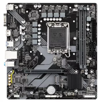 GIGABYTE B760M H DDR4 emolevy - tukee Intel Core 14. sukupolven prosessoreita, 6+1+1 vaihe digitaalinen VRM, jopa 3200MHz DDR4 (OC), 2xPCIe 4.0 M.2, GbE LAN, USB 3.2 Gen1