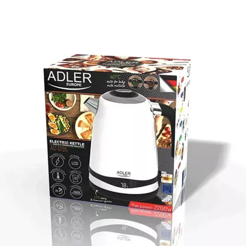 Sähköinen vedenkeitin Adler 1,7 L 2200 W valkoinen