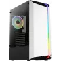 Aerocool Bionic V2 Midi Tower -tietokonekotelo, ATX / micro ATX / Mini-ITX, karkaistu lasi, RGB, valkoinen