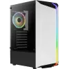 Aerocool Bionic V2 Midi Tower -tietokonekotelo, ATX / micro ATX / Mini-ITX, karkaistu lasi, RGB, valkoinen