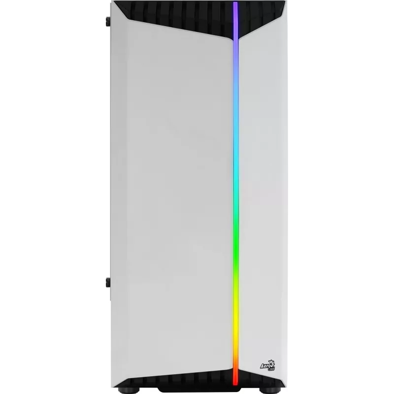 Aerocool Bionic V2 Midi Tower -tietokonekotelo, ATX / micro ATX / Mini-ITX, karkaistu lasi, RGB, valkoinen