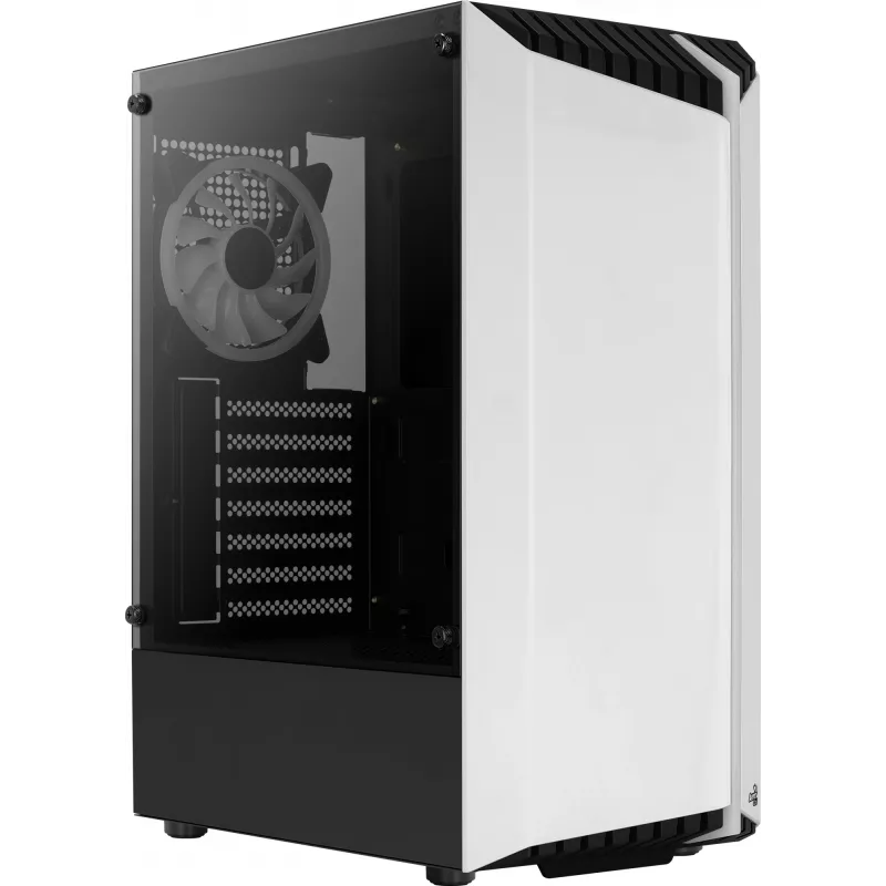 Aerocool Bionic V2 Midi Tower -tietokonekotelo, ATX / micro ATX / Mini-ITX, karkaistu lasi, RGB, valkoinen