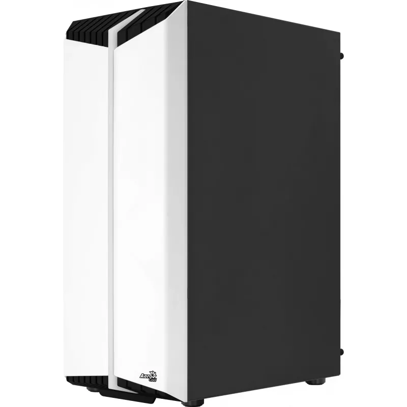 Aerocool Bionic V2 Midi Tower -tietokonekotelo, ATX / micro ATX / Mini-ITX, karkaistu lasi, RGB, valkoinen