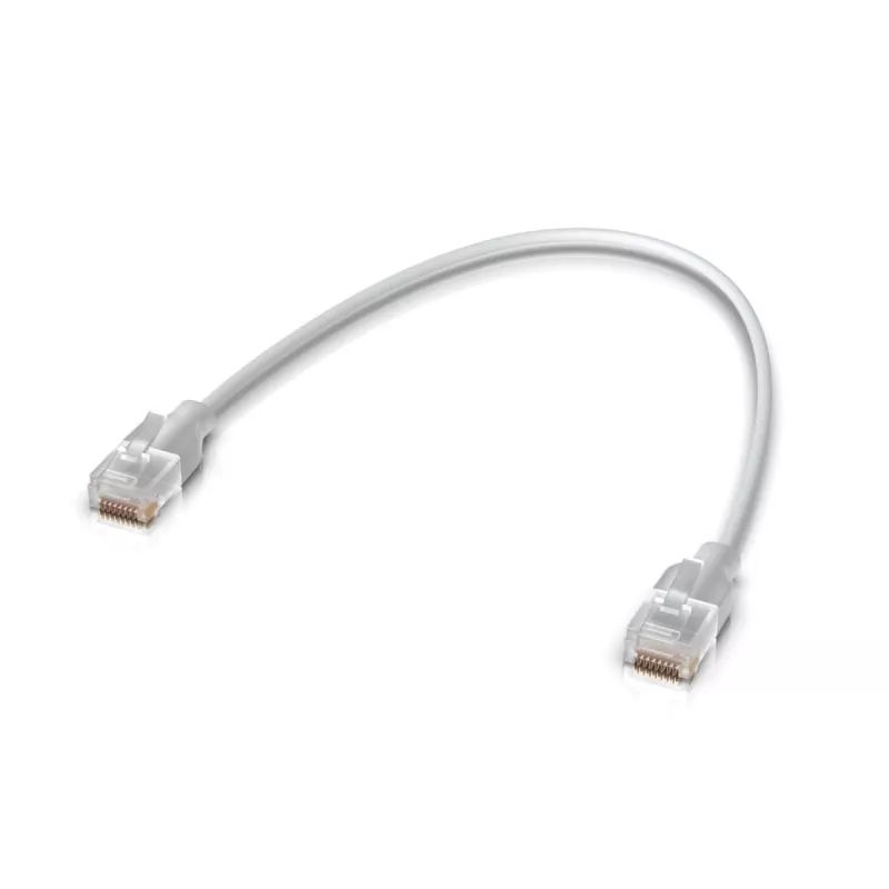 Ethernet-verkkokaapeli UBIQUITI UACC-Cable-Patch-EL 0,3 m Cat6 2,5 Gbit/s PoE++ valkoinen