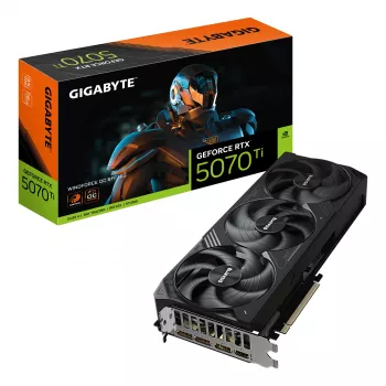 GIGABYTE GeForce RTX 5070 Ti WINDFORCE OC SFF 16G näytönohjain - 16GB GDDR7, 256bit, PCI-E 5.0, 2497 MHz ydin-kellotaajuus, 3 x DP 2.1a, 1 x HDMI 2.1b, NVIDIA DLSS 4, GV-N507TWF3OC-16GD
