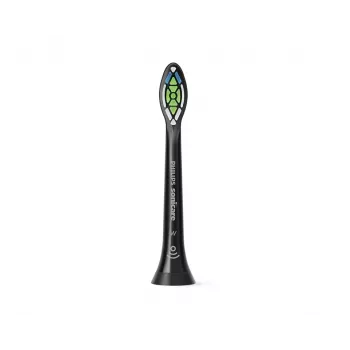 Vaihtoharjat Philips HX6064/88 Optimal White — 4 kpl, musta, keskikovat harjakset, 62 000 liikettä/min