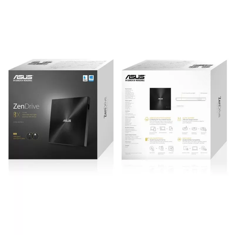 ASUS ZenDrive U9M optinen asema DVD±RW musta