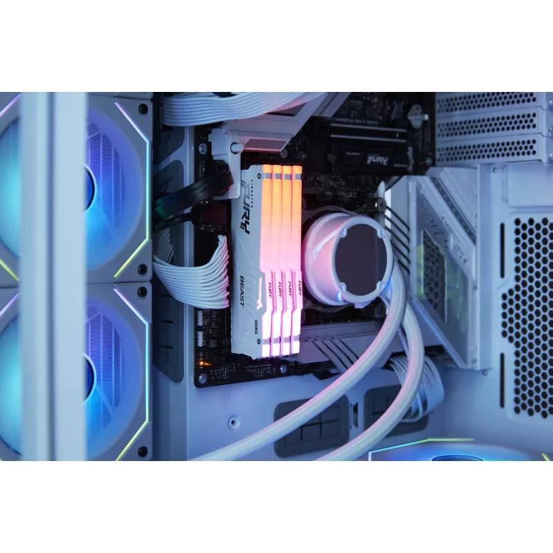 Kingston Technology FURY Beast 32GB 5600MT/s DDR5 CL36 DIMM (2 kpl pakkaus) valkoinen RGB EXPO