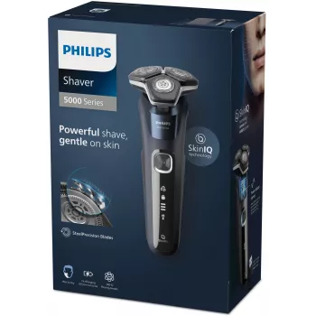 Philips SHAVER Series 5000 S5885/10 miesten parranajokone, rotaatioparranajokone, trimmeri, musta, sininen