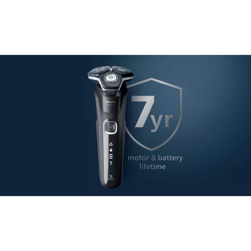 Philips SHAVER Series 5000 S5885/10 miesten parranajokone, rotaatioparranajokone, trimmeri, musta, sininen