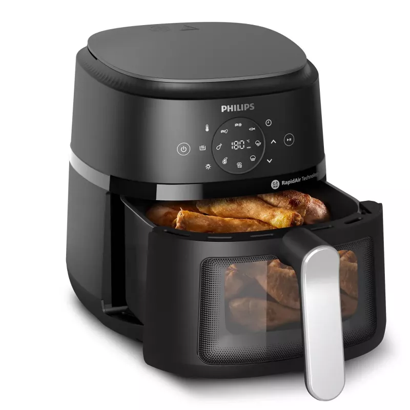Philips 2000 series NA221/00 rasvakeitin yksittäinen 4,2 L erillinen 1500 W kiertoilmakypsennin musta, hopea