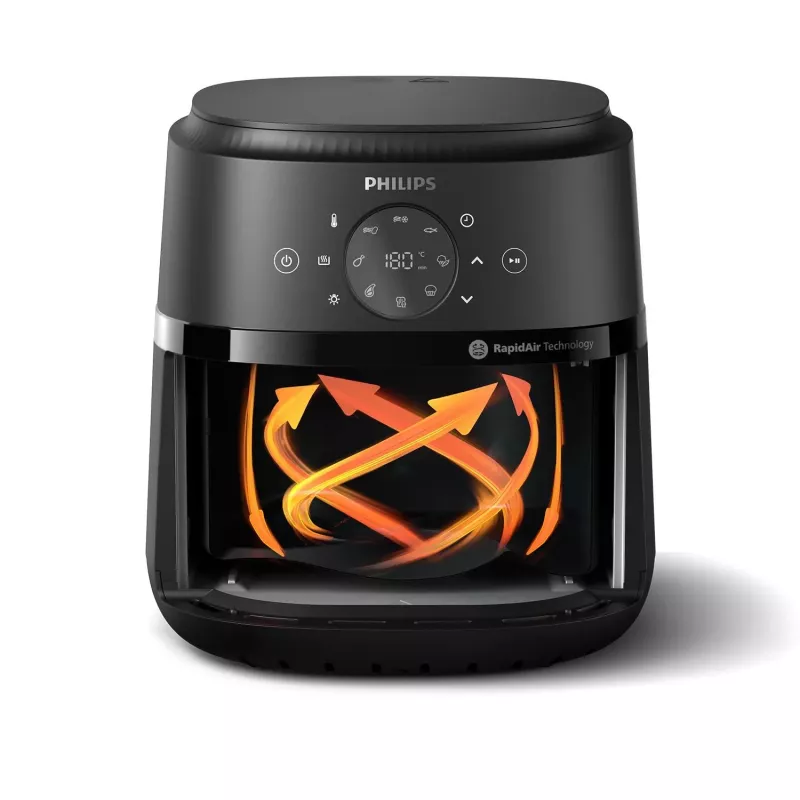 Philips 2000 series NA221/00 rasvakeitin yksittäinen 4,2 L erillinen 1500 W kiertoilmakypsennin musta, hopea