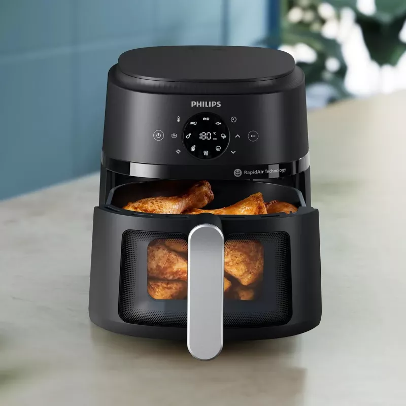 Philips 2000 series NA221/00 rasvakeitin yksittäinen 4,2 L erillinen 1500 W kiertoilmakypsennin musta, hopea
