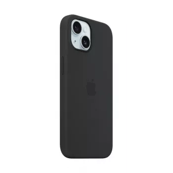 APPLE iPhone 15 – silikonikuori MagSafe-yhteensopiva – musta