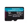 Kingston Technology 512GB microSDXC Canvas Go Plus Gen4 200R A2 U3 yksittäispakkaus ilman adapteria