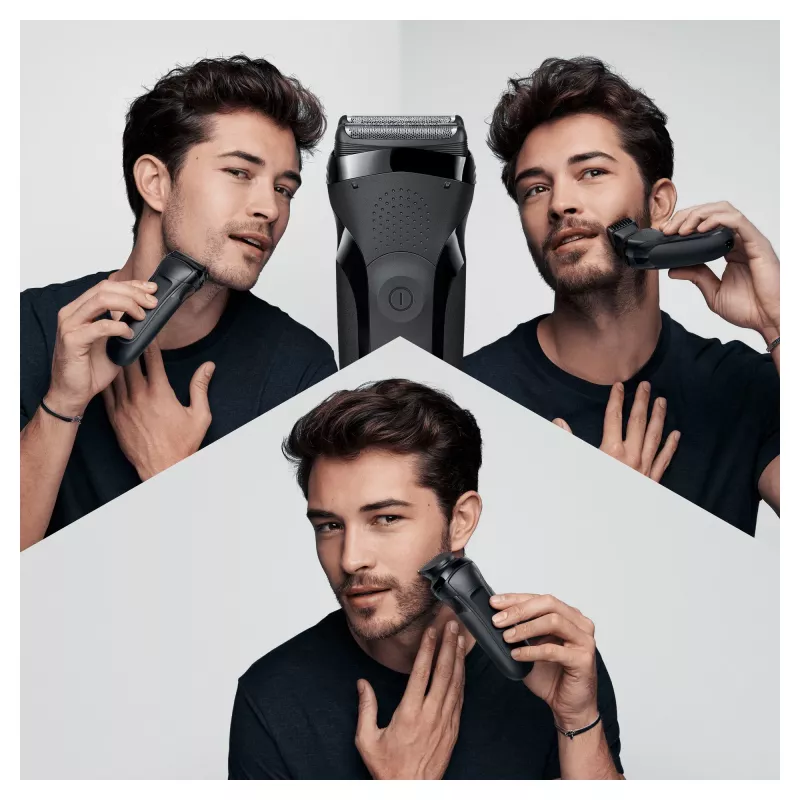 Braun Series 3 Shave&Style 300BT sähköparranajokone, parranajokone miehille, musta