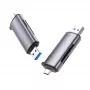 Ugreen 50706 kortinlukija USB/Micro-USB hopea