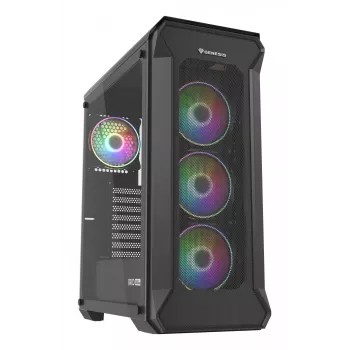 GENESIS Irid 505 ARGB Midi Tower musta, läpinäkyvä