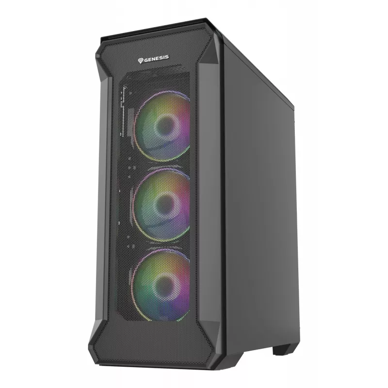 GENESIS Irid 505 ARGB Midi Tower musta, läpinäkyvä