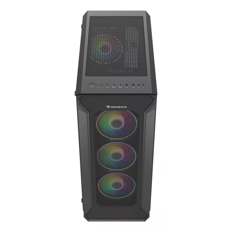 GENESIS Irid 505 ARGB Midi Tower musta, läpinäkyvä