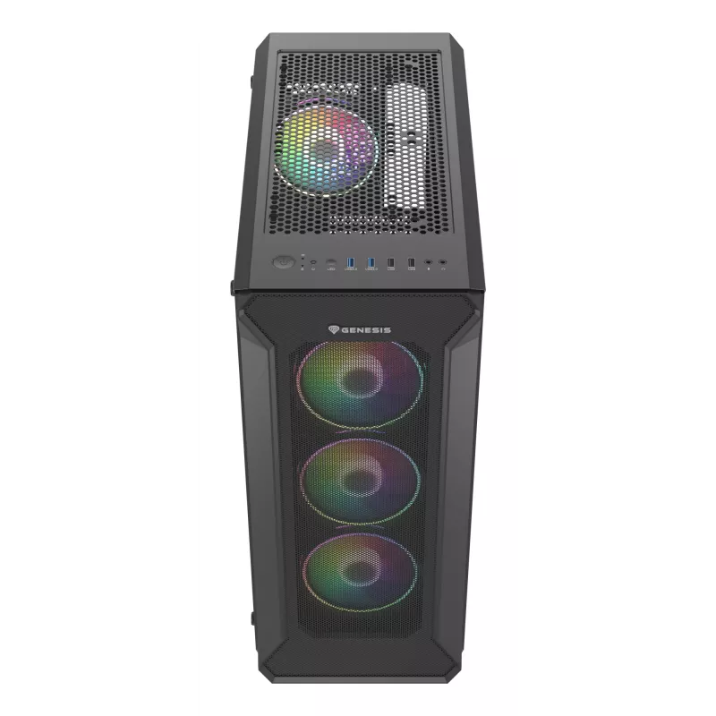 GENESIS Irid 505 ARGB Midi Tower musta, läpinäkyvä