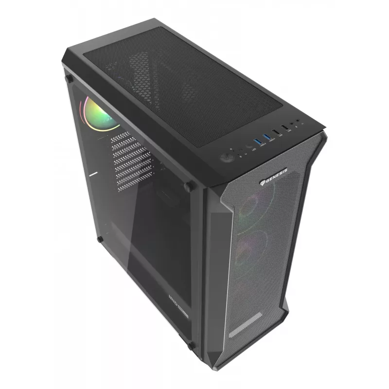 GENESIS Irid 505 ARGB Midi Tower musta, läpinäkyvä