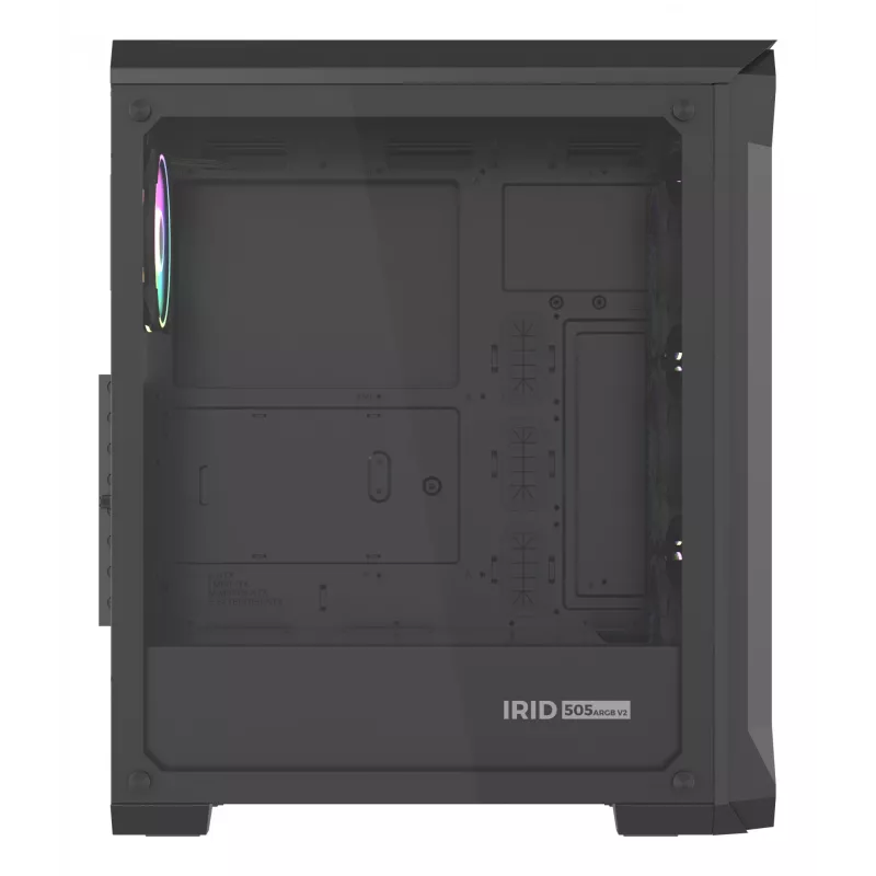 GENESIS Irid 505 ARGB Midi Tower musta, läpinäkyvä