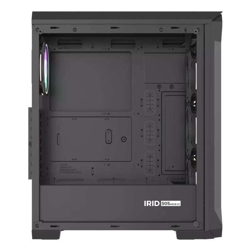 GENESIS Irid 505 ARGB Midi Tower musta, läpinäkyvä