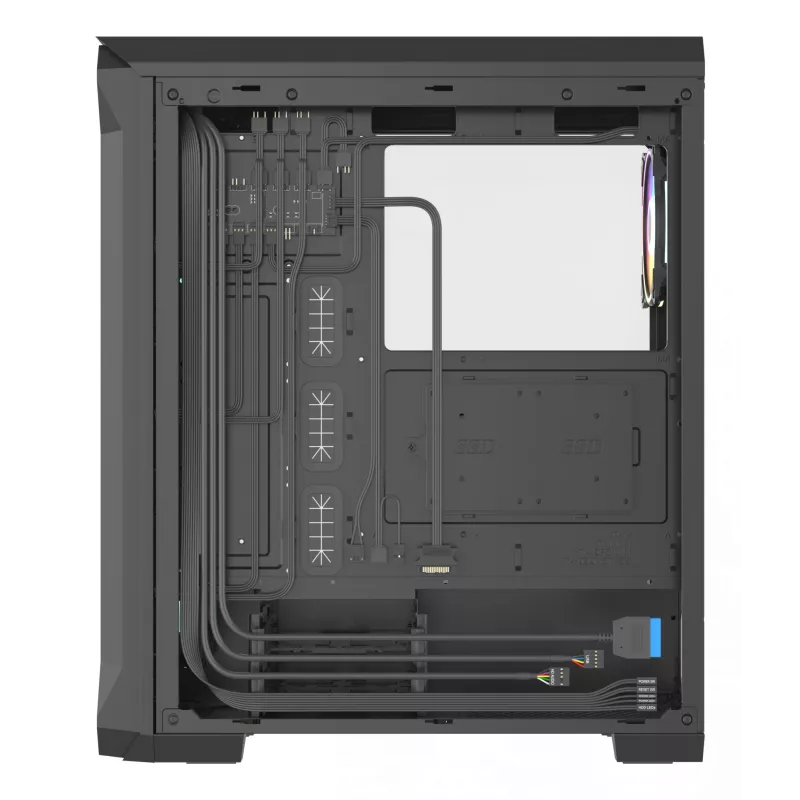 GENESIS Irid 505 ARGB Midi Tower musta, läpinäkyvä