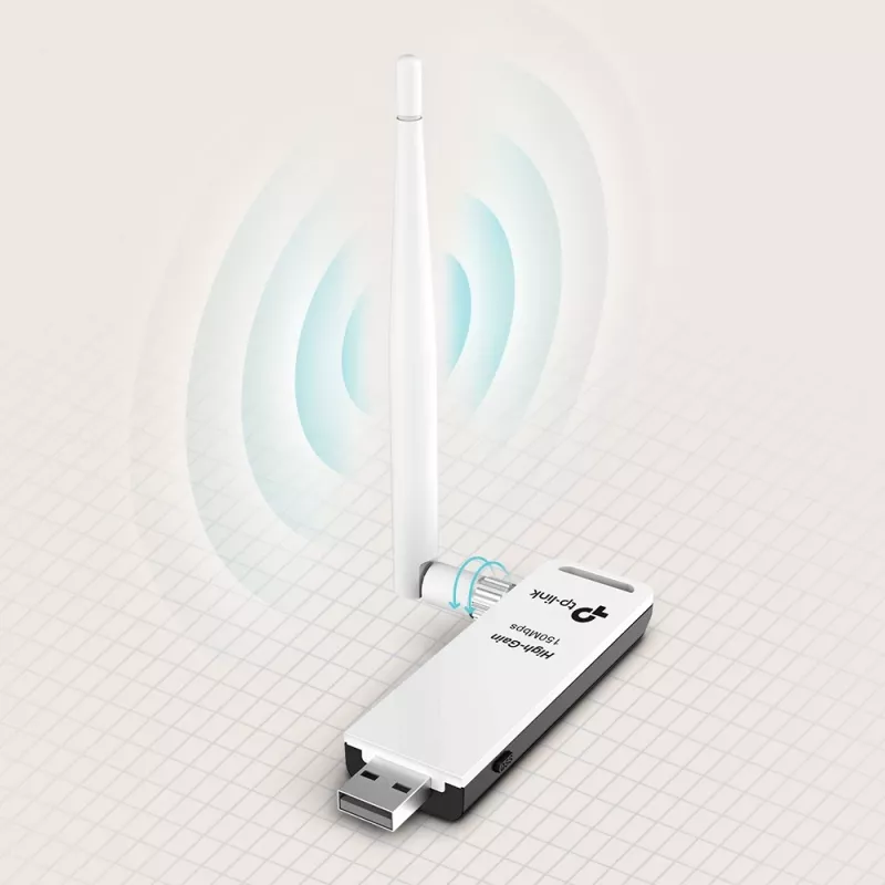 TP-Link TL-WN722N verkkosovitin, WLAN 150 Mbit/s, USB, Wi-Fi 4, 2,4 GHz