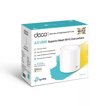 TP-Link AX1800 Whole Home Mesh Wi-Fi 6 -järjestelmä, valkoinen, sisäinen, Mesh-reititin, virta, FCC