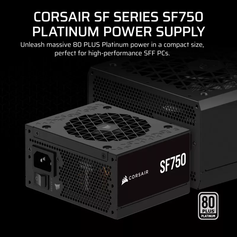 CORSAIR virtalähde - SF Series SF750 täysmodulaarinen 80 Plus Platinum SFX