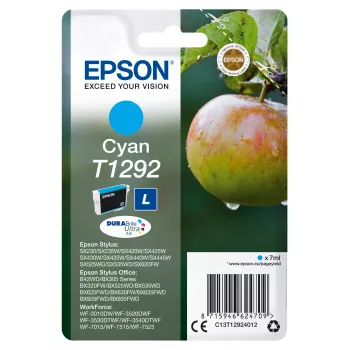 Epson yksittäispakkaus syaani T1292 DURABrite Ultra muste, syaani, 7 ml, 1 kpl, 474 sivua
