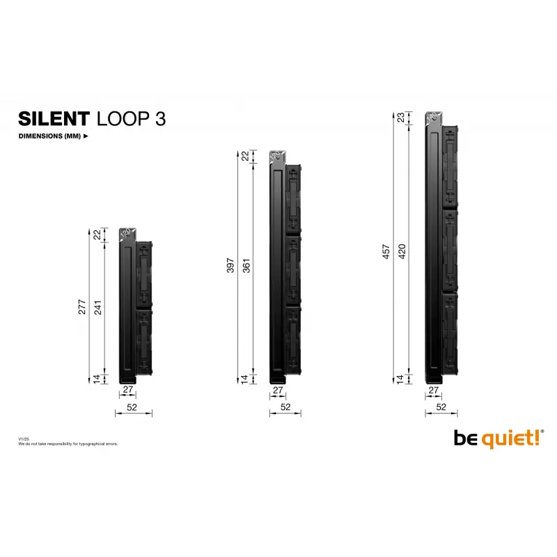 be quiet Silent Loop 3 420 mm prosessori All-in-One-nestekühler 14 cm musta 1 kpl