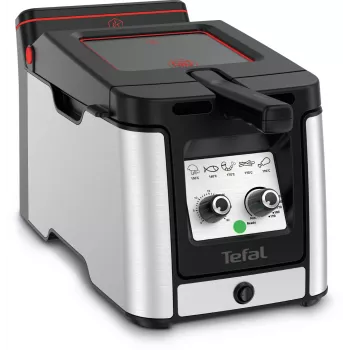 Tefal Clear Duo FR600D yksittäinen 0,65 L pöytälaite 2000 W friteerauskeitin musta, ruostumaton teräs