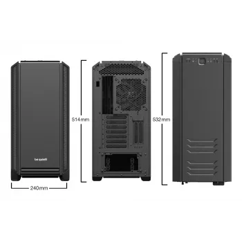 PC-kotelo be quiet! Silent Base 601 Midi Tower musta