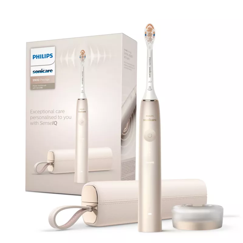 Philips Sonicare DiamondClean Prestige 9900 -sarja DiamondClean Prestige HX9992/11 äänihammasharja SenseIQ-toiminnolla – samppanja