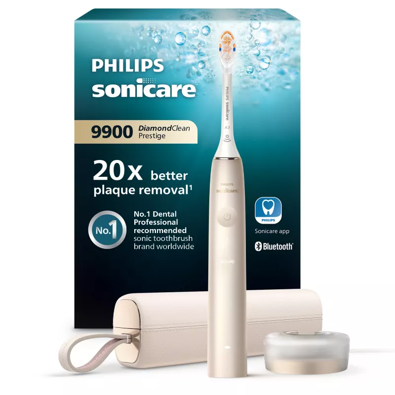 Philips Sonicare DiamondClean Prestige 9900 -sarja DiamondClean Prestige HX9992/11 äänihammasharja SenseIQ-toiminnolla – samppanja
