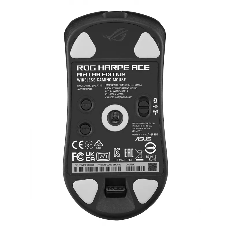 ASUS ROG Harpe Ace Aim Lab Edition hiiri pelikäyttöön molempikätinen RF Wireless + Bluetooth + USB Type-A optinen 36000 DPI