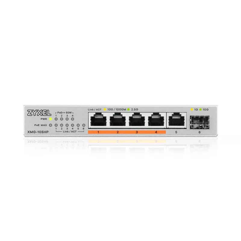 Zyxel XMG-105HP hallitsematon 2.5G Ethernet (100/1000/2500) Power over Ethernet (PoE) hopea